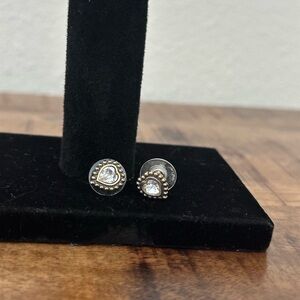Brighton Silver and Gold Heart Stud Earrings